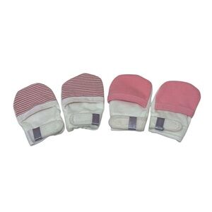 Pink Baby Mittens Velcro Newborn-3 Months